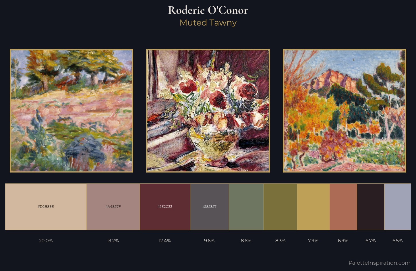Roderic O'Conor Palette 2 — Muted Tawny