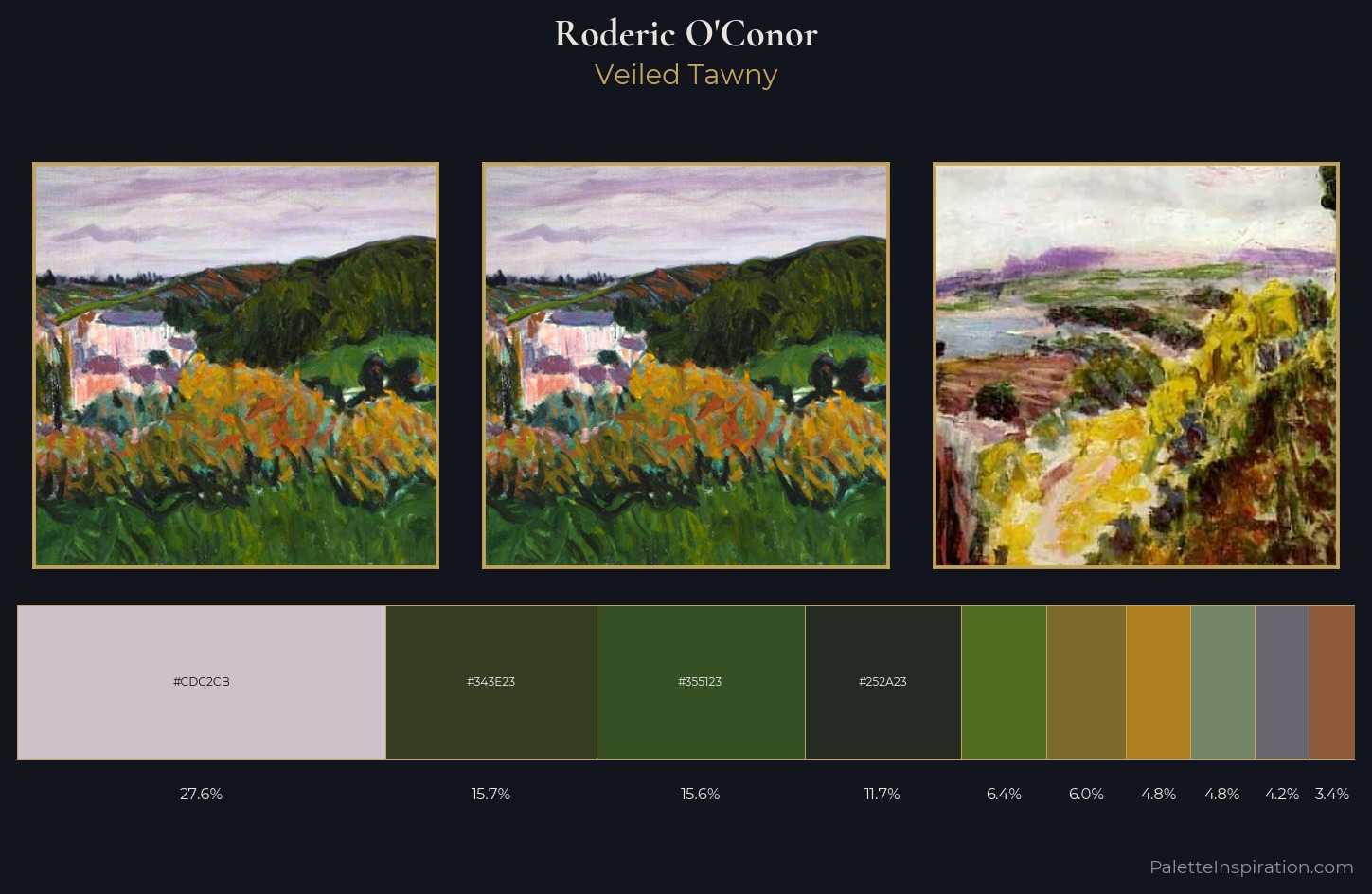 Roderic O'Conor Palette 7 — Veiled Tawny
