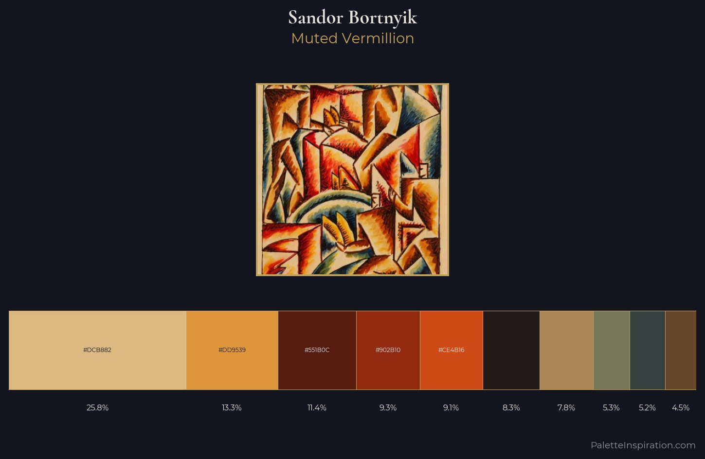 Sandor Bortnyik Palette 6 — Muted Vermillion