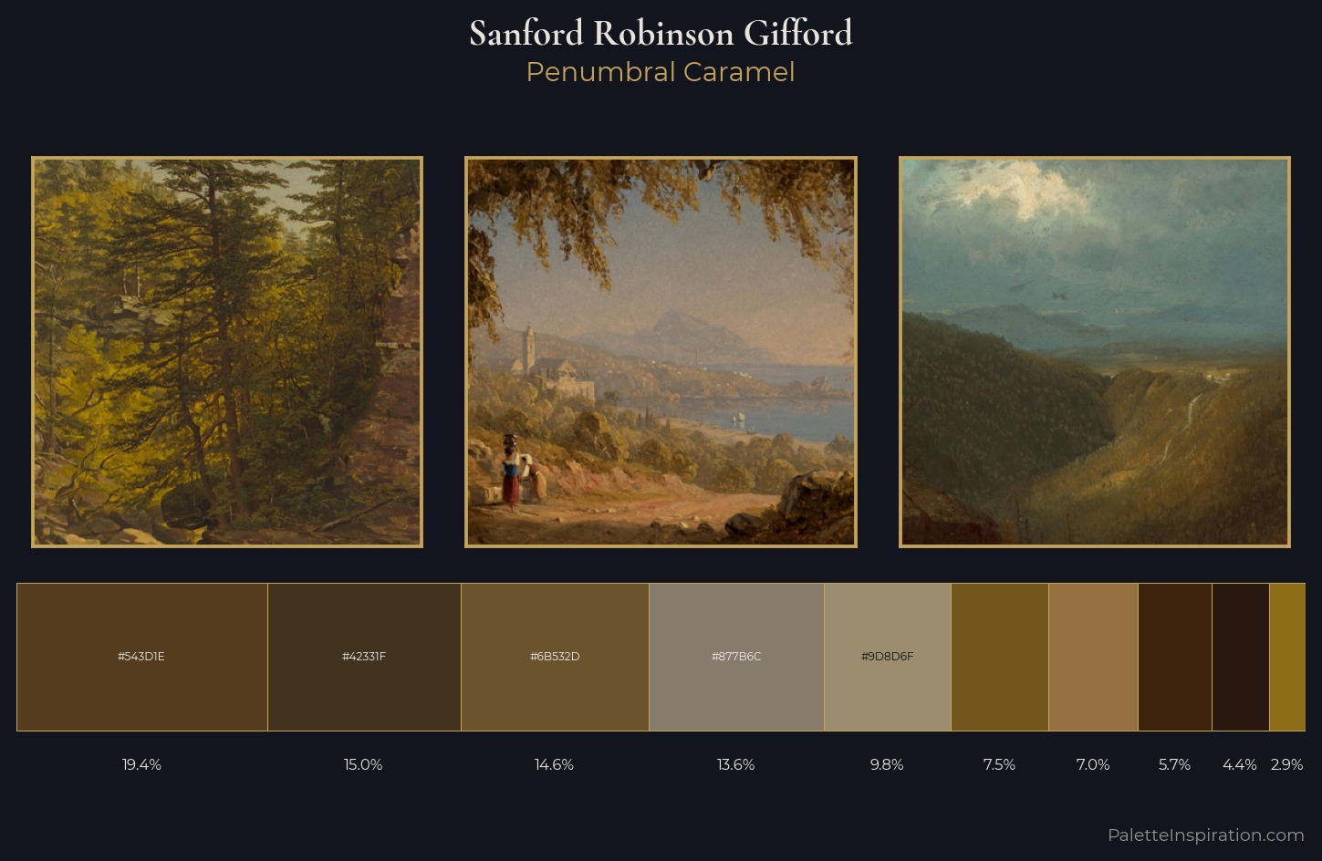Sanford Robinson Gifford Palette 4 — Penumbral Caramel