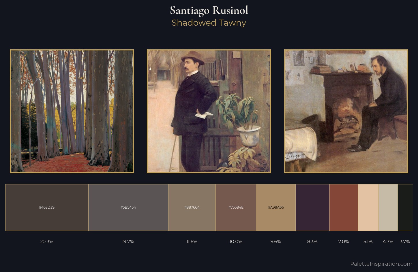 Santiago Rusinol Palette 6 — Shadowed Tawny