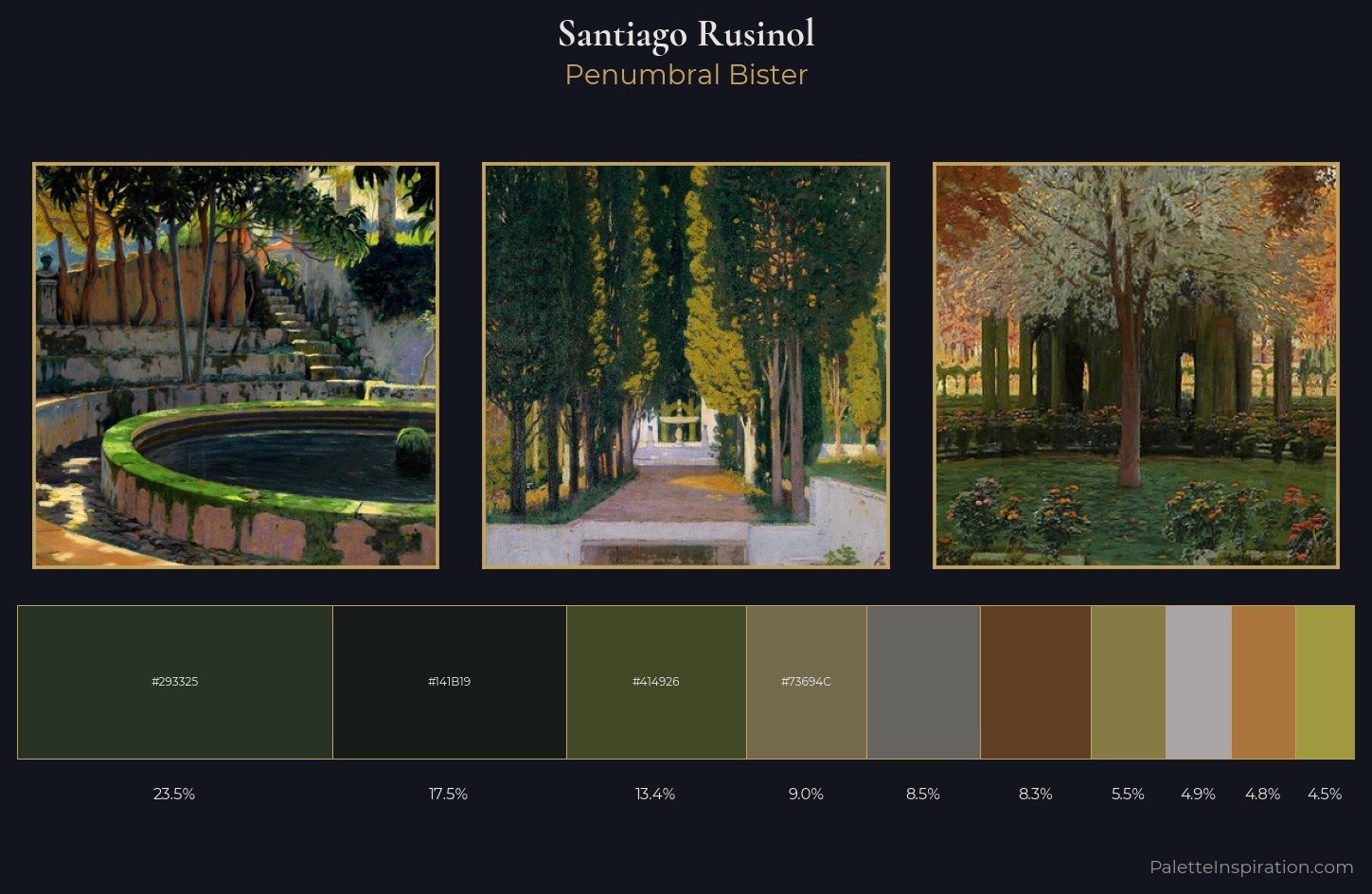 Santiago Rusinol Palette 8 — Penumbral Bister