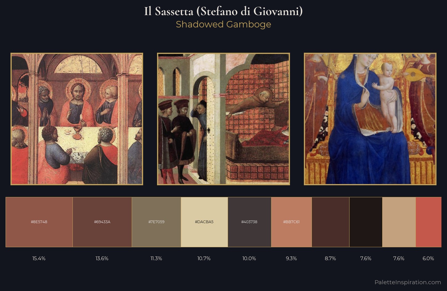 Il Sassetta (Stefano di Giovanni) Palette 6 — Shadowed Gamboge