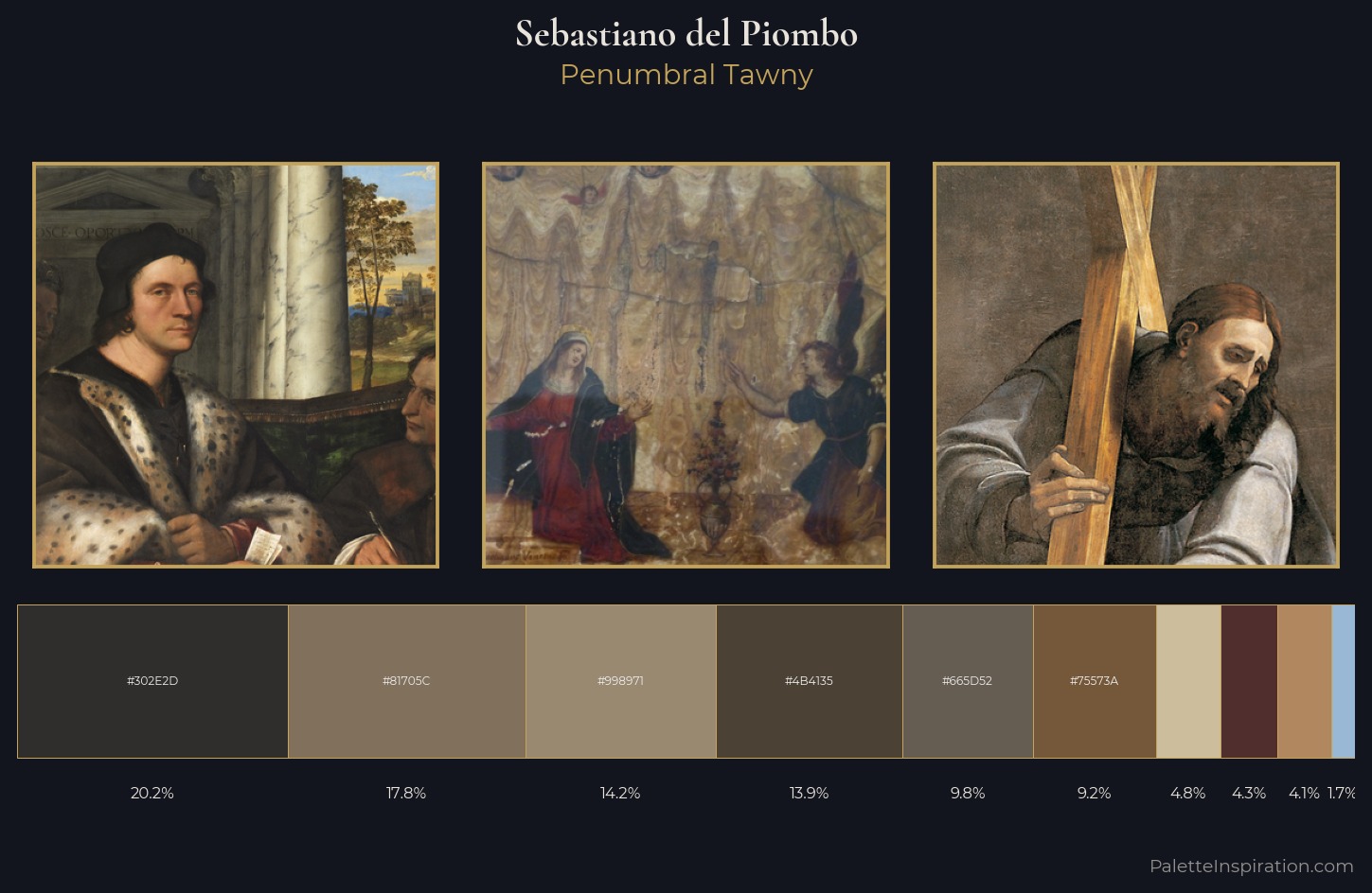 Sebastiano del Piombo Palette 1 — Penumbral Tawny