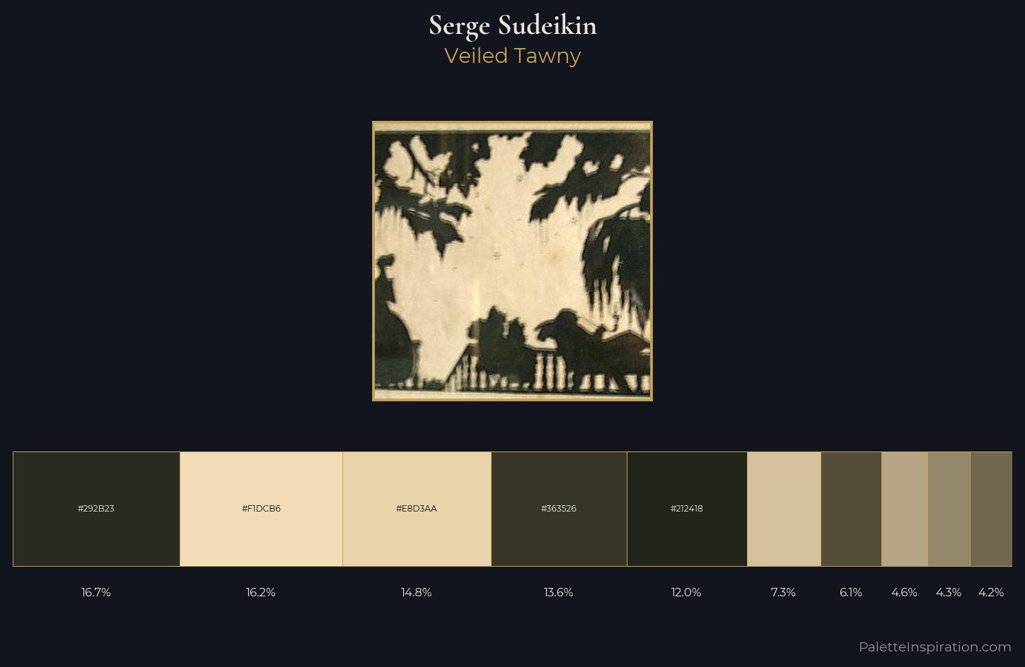 Serge Sudeikin Palette 6 — Veiled Tawny