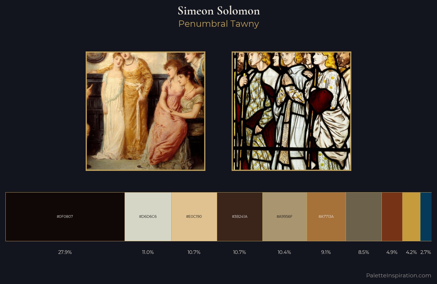Simeon Solomon Palette 3 — Penumbral Tawny