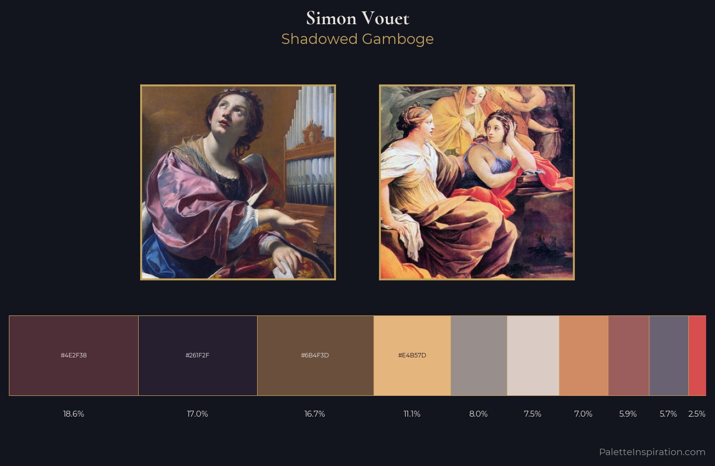 Simon Vouet Palette 1 — Shadowed Gamboge