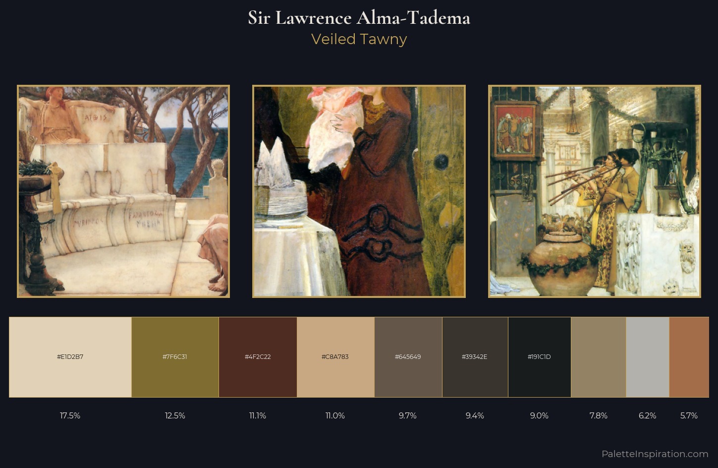 Sir Lawrence Alma-Tadema Palette 9 — Veiled Tawny