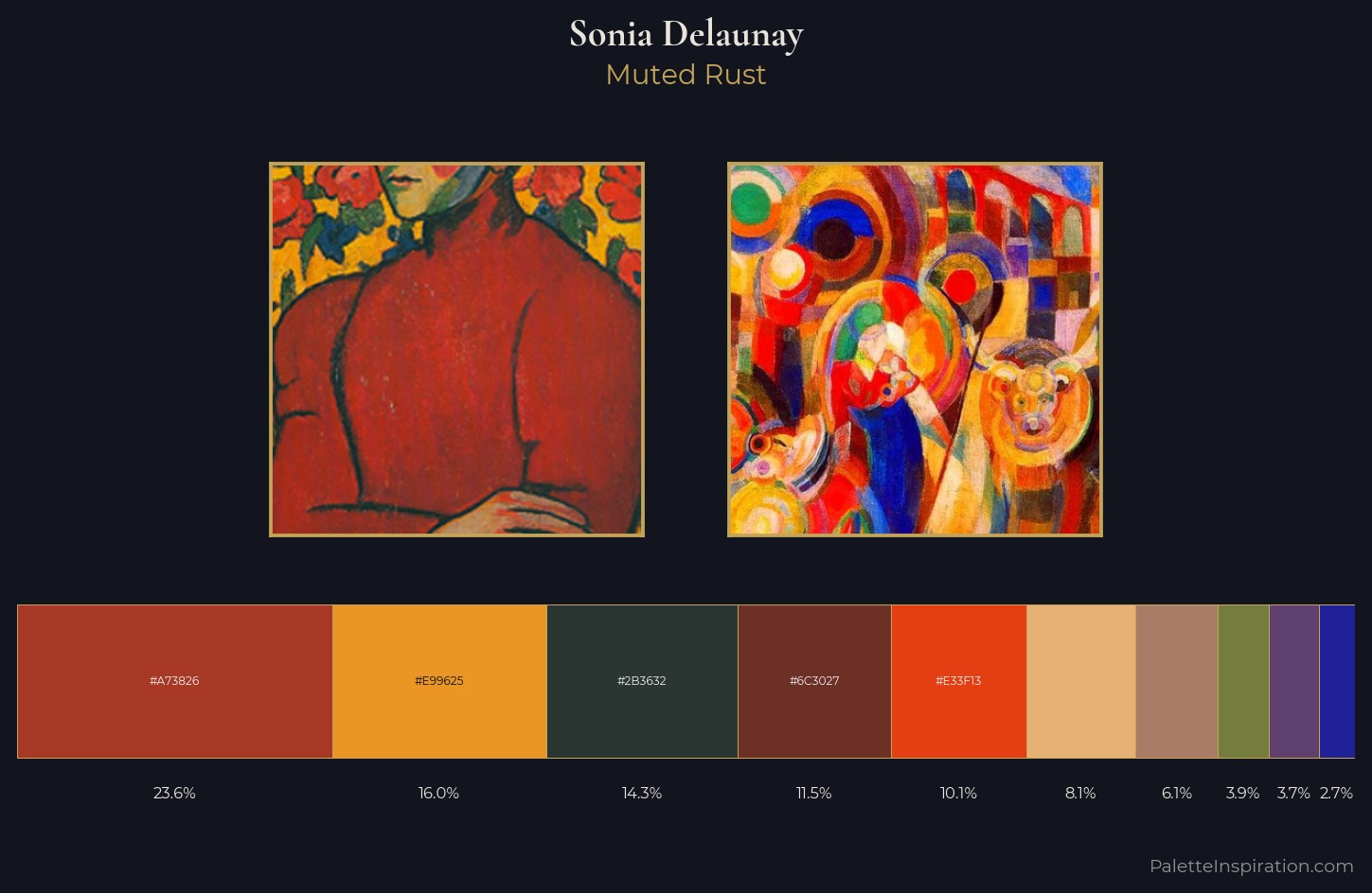 Sonia Delaunay Palette 5 — Muted Rust