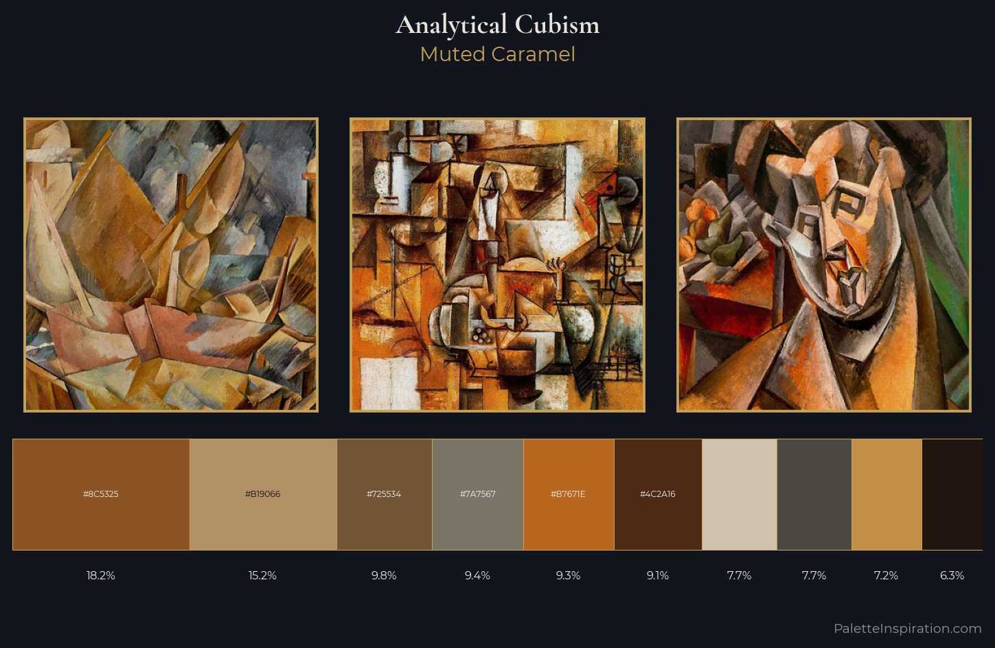 Analytical Cubism Palette 10 — Muted Caramel