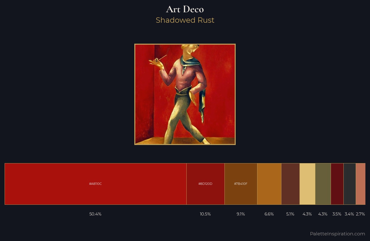 Art Deco Palette 10 — Shadowed Rust