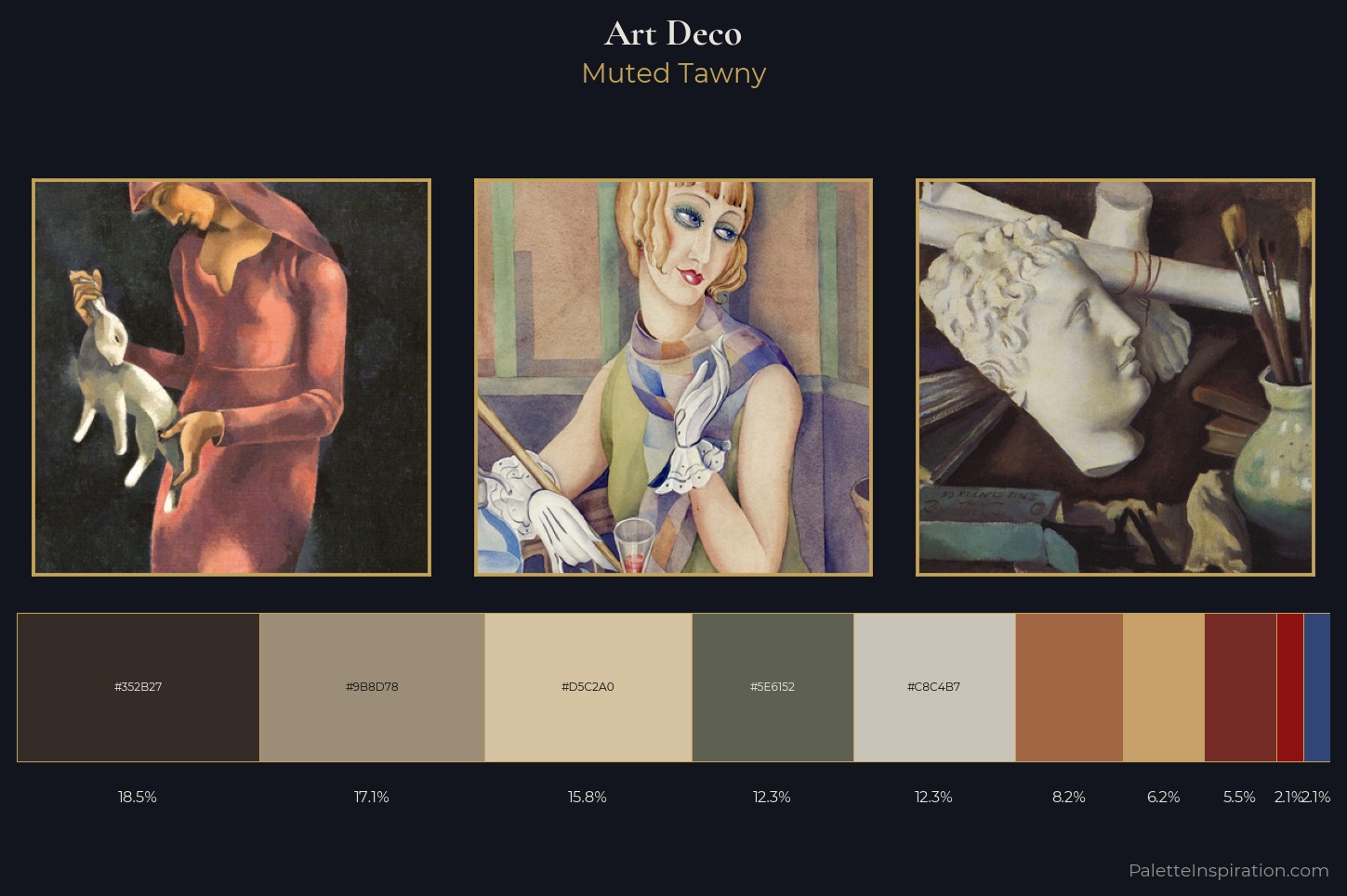 Art Deco Master Palette — Muted Tawny