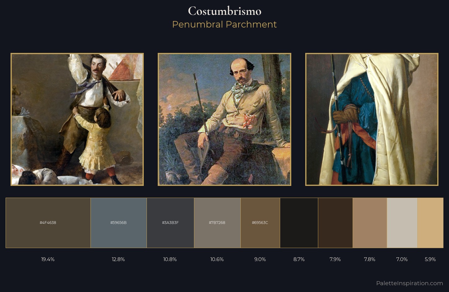Costumbrismo Palette 9 — Penumbral Parchment