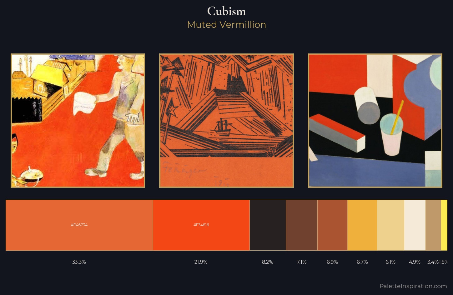 Cubism Palette 3 — Muted Vermillion