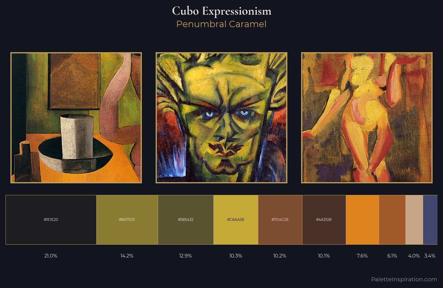 Cubo-Expressionism Palette 5 — Penumbral Caramel