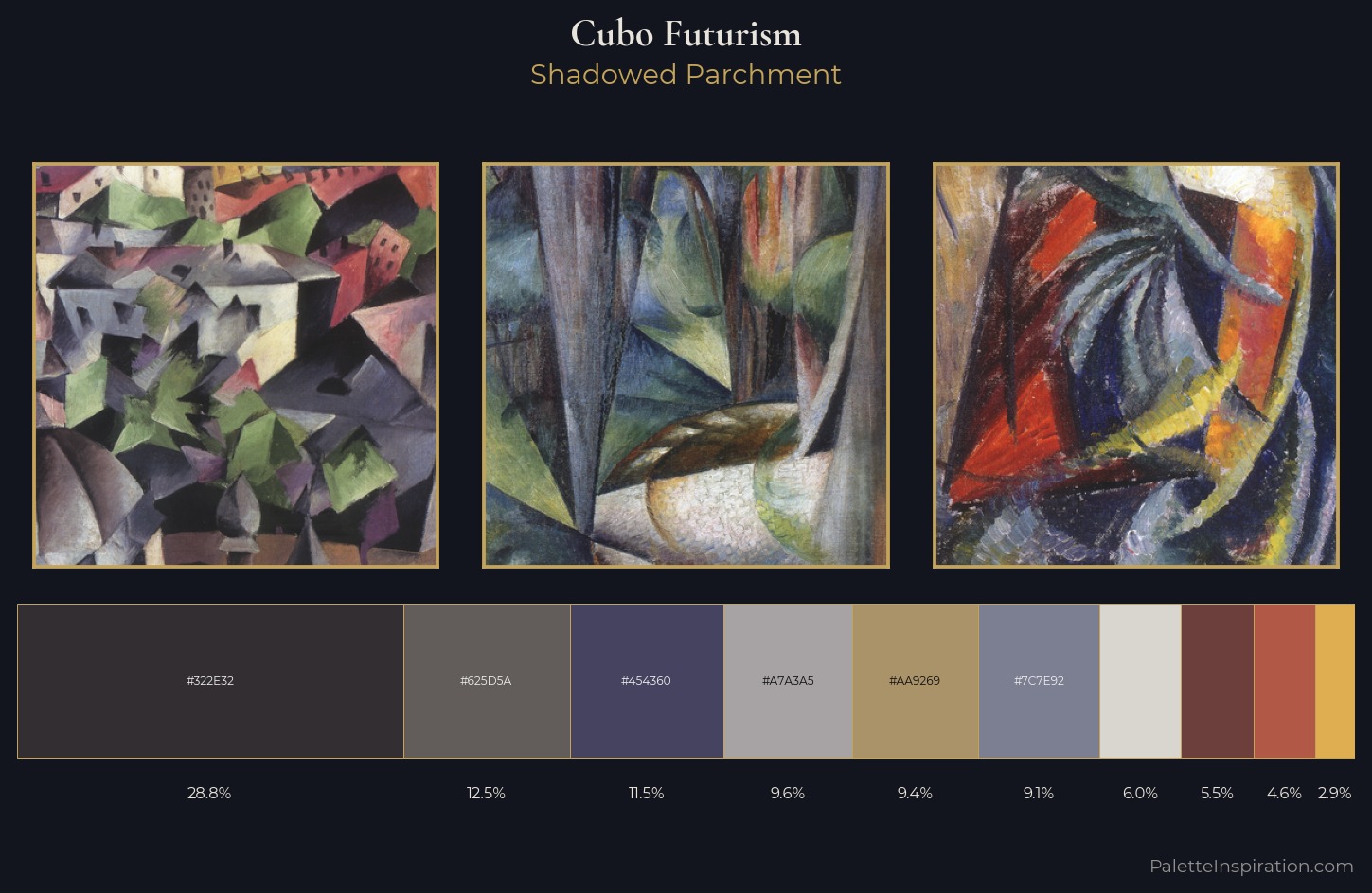 Cubo-Futurism Palette 10 — Shadowed Parchment