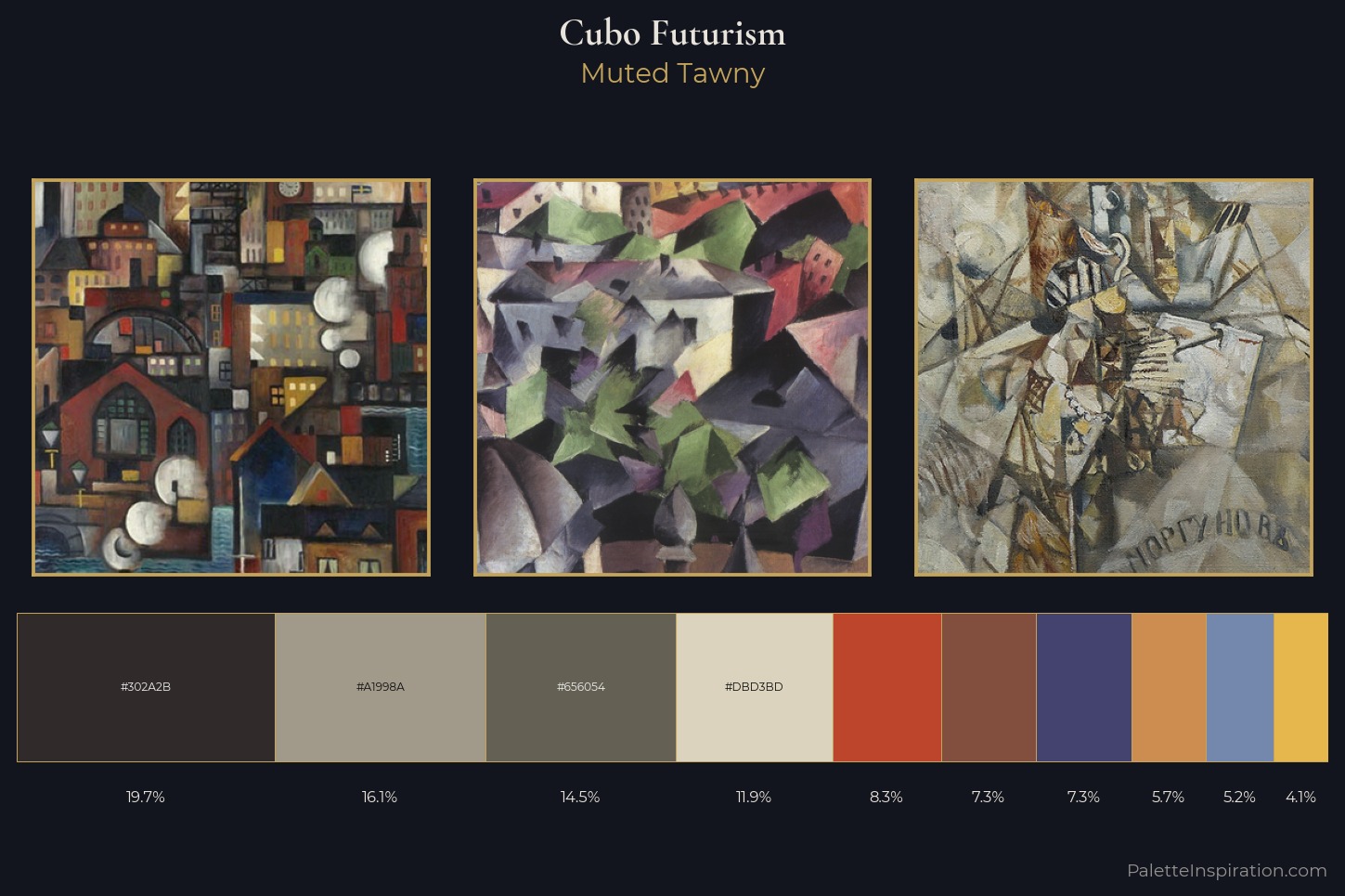 Cubo-Futurism Master Palette — Muted Tawny