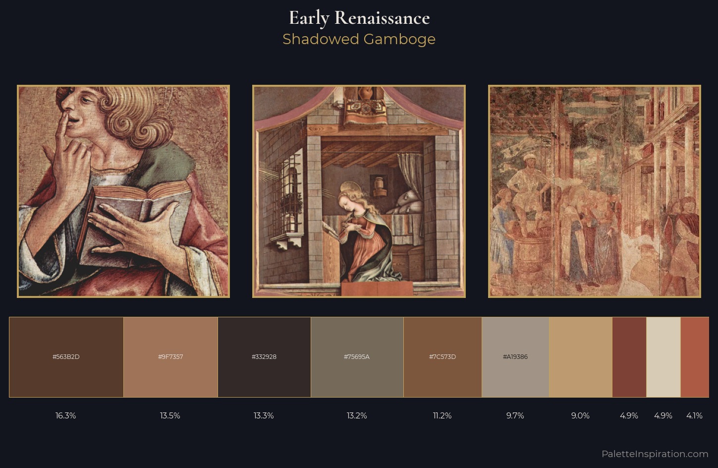Early Renaissance Palette 25 — Shadowed Gamboge
