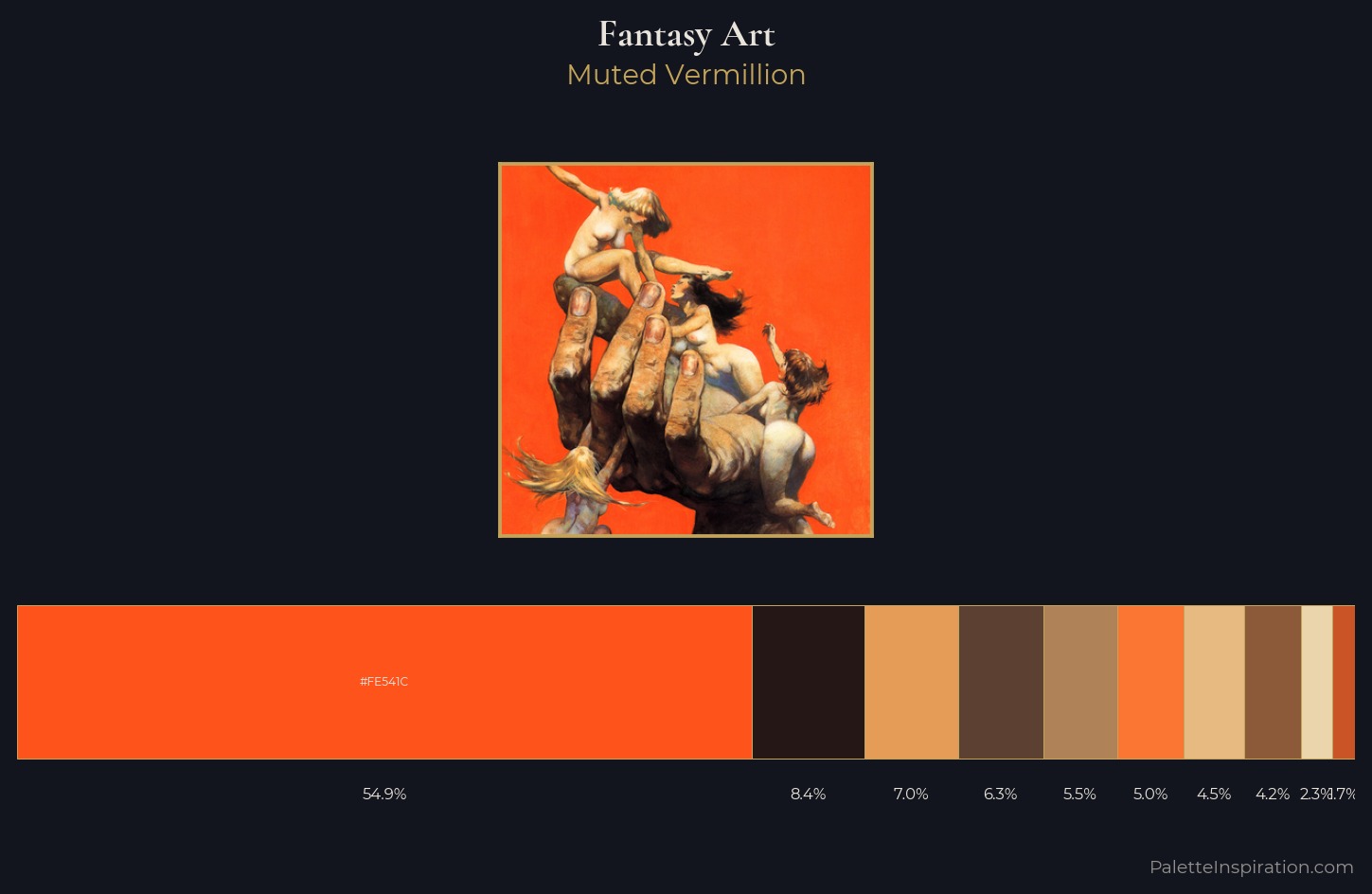 Fantasy Art Palette 3 — Muted Vermillion