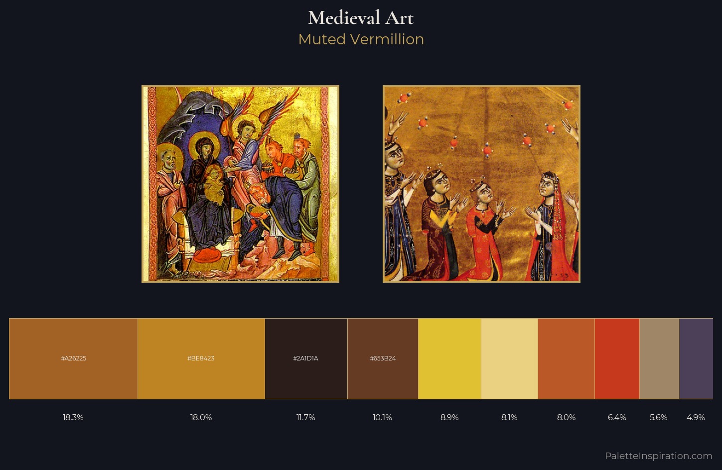 Medieval Art Palette 3 — Muted Vermillion
