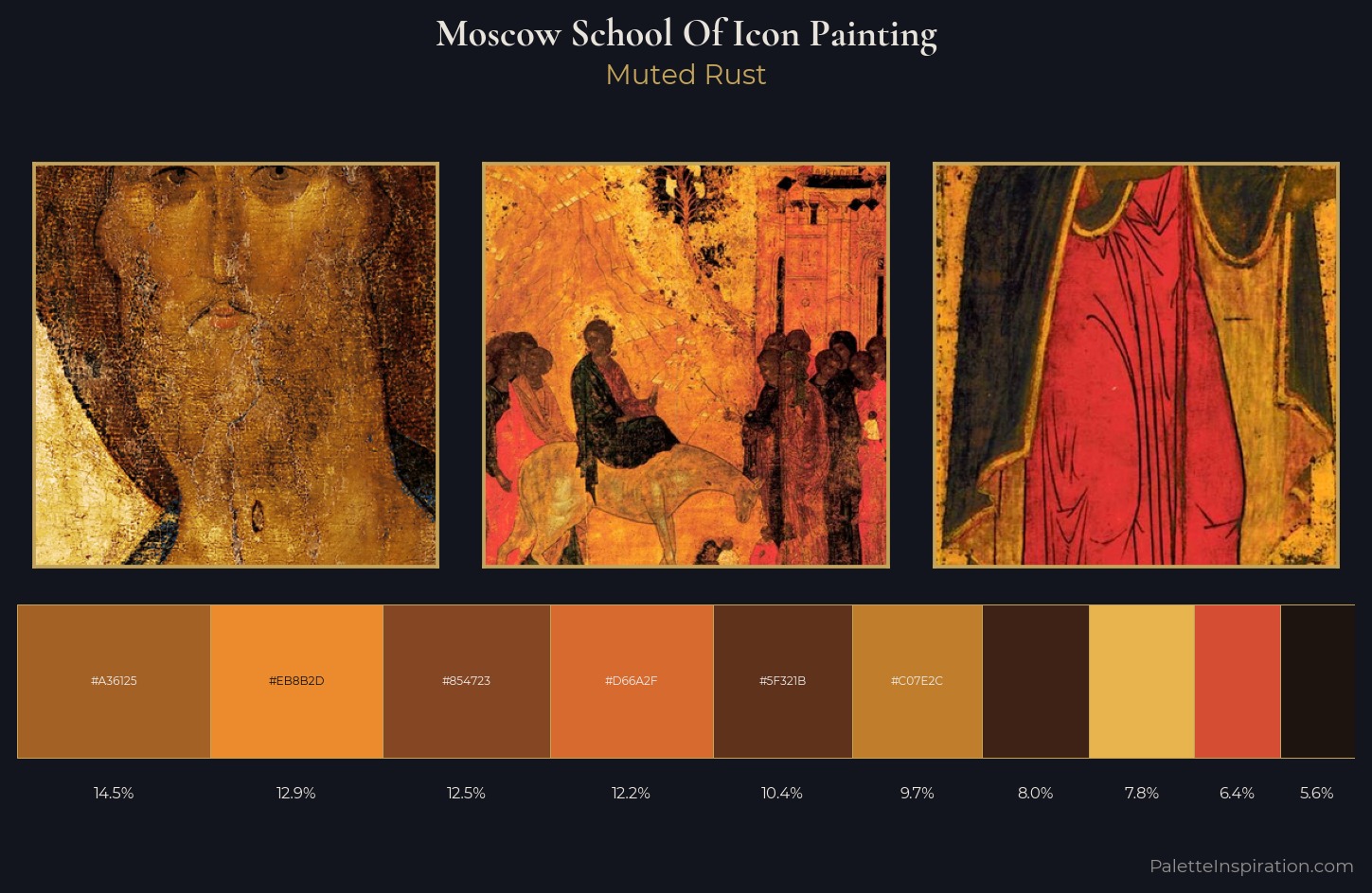Moscow school of icon painting Palette 6 — Muted Rust