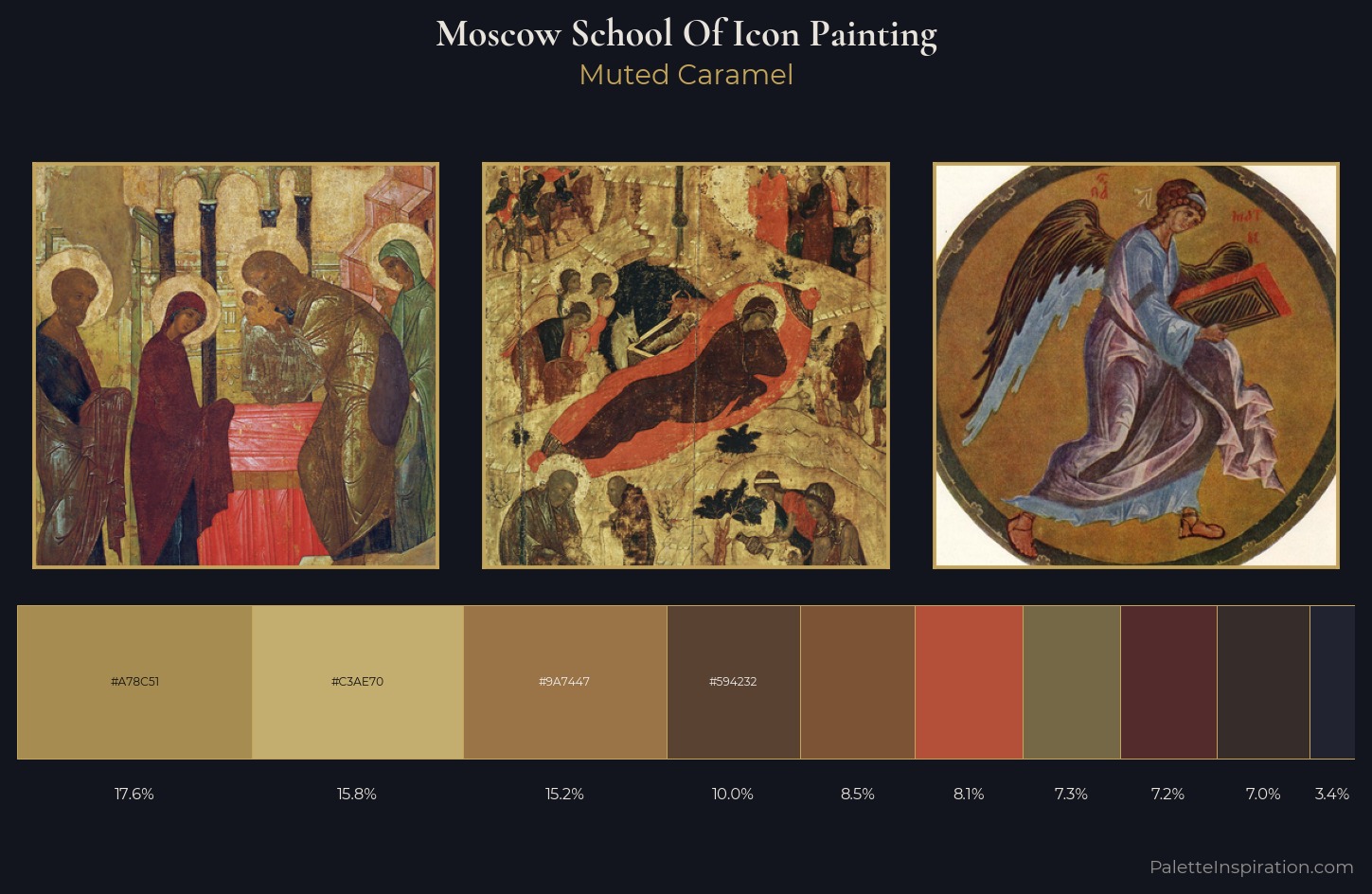 Moscow school of icon painting Palette 7 — Muted Caramel