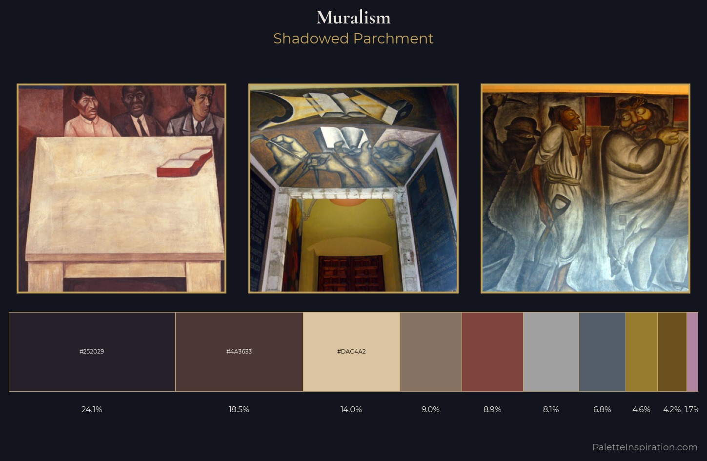 Muralism Palette 4 — Shadowed Parchment