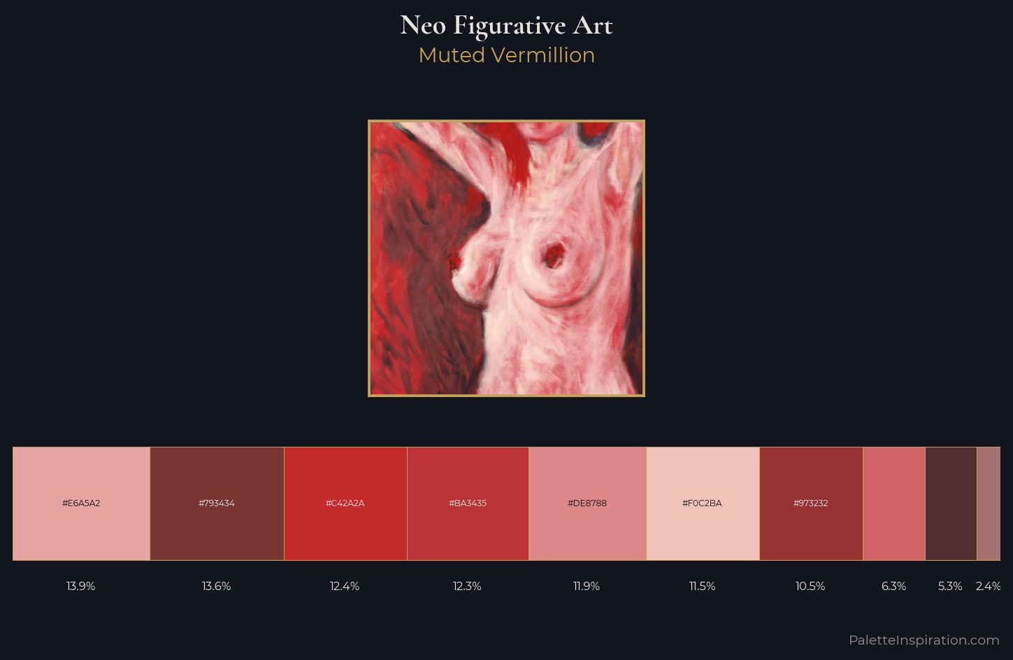 Neo-Figurative Art Palette 2 — Muted Vermillion