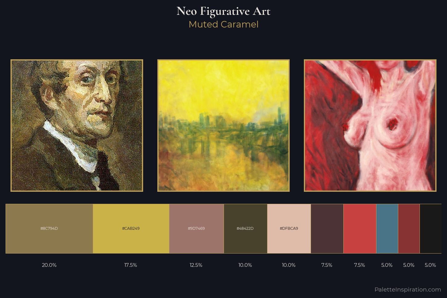 Neo-Figurative Art Master Palette — Muted Caramel