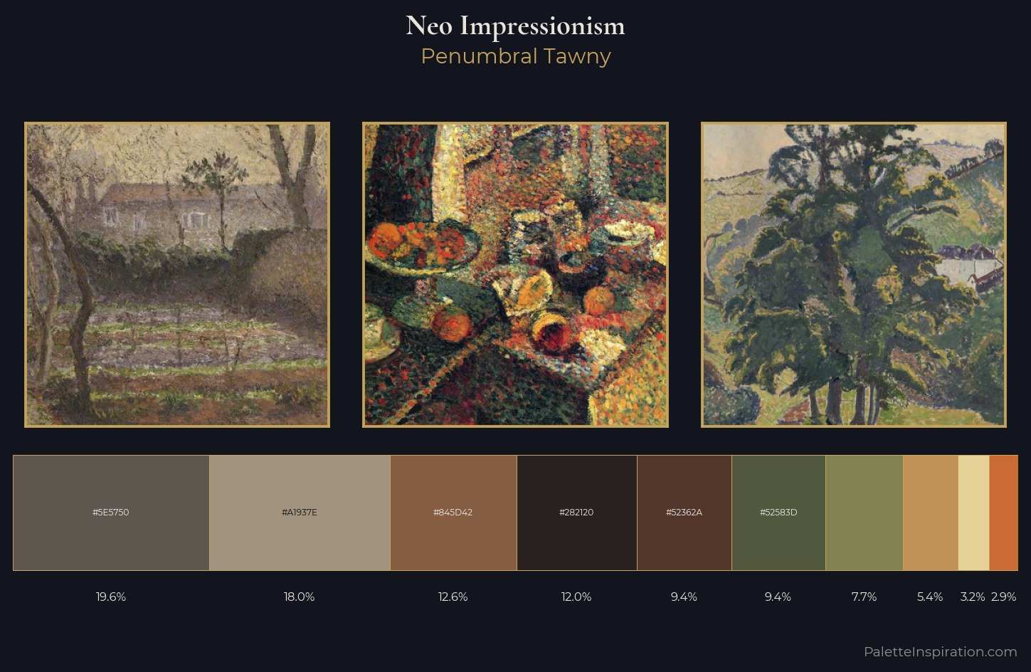 Neo-Impressionism Palette 26 — Penumbral Tawny