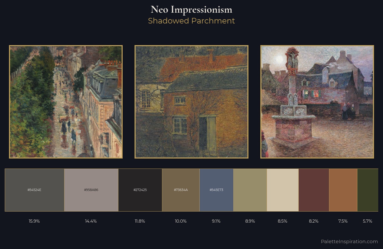 Neo-Impressionism Palette 32 — Shadowed Parchment