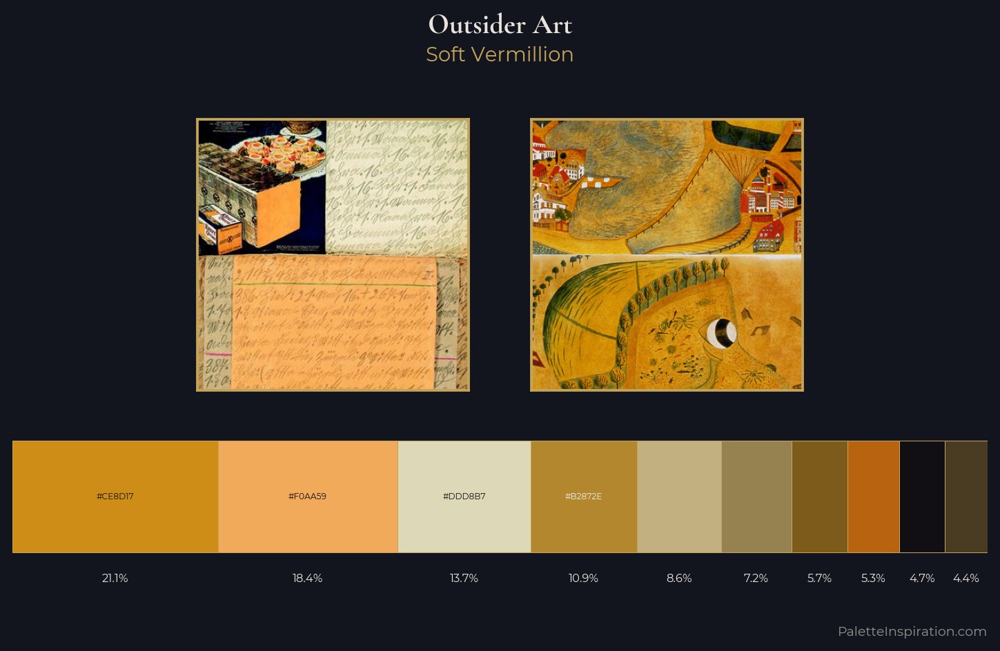 Outsider art Palette 5 — Soft Vermillion