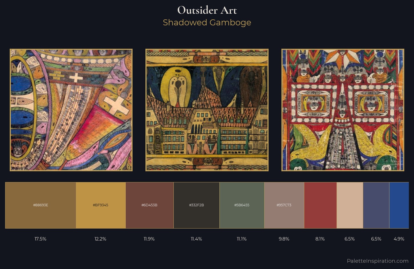 Outsider art Palette 7 — Shadowed Gamboge
