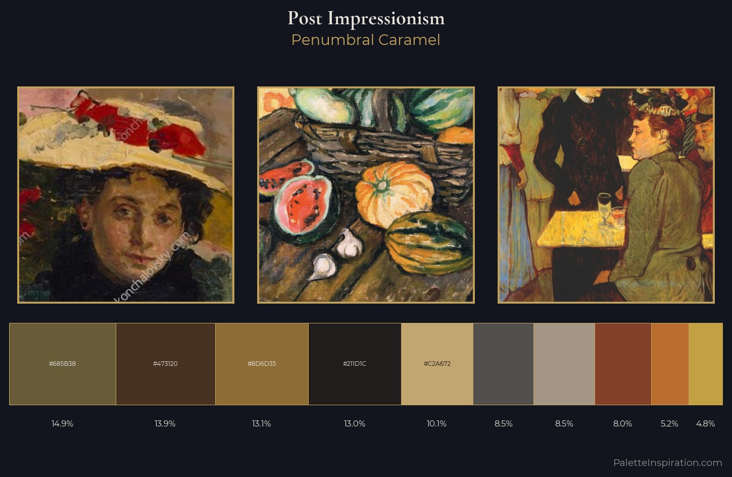 Post-Impressionism Palette 32 — Penumbral Caramel