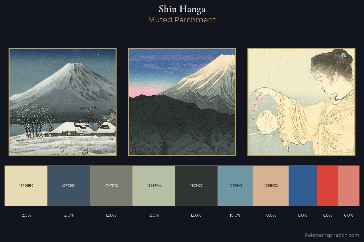 Shin-hanga Master Palette — Muted Parchment