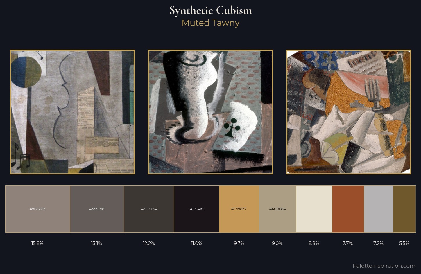 Synthetic Cubism Palette 7 — Muted Tawny