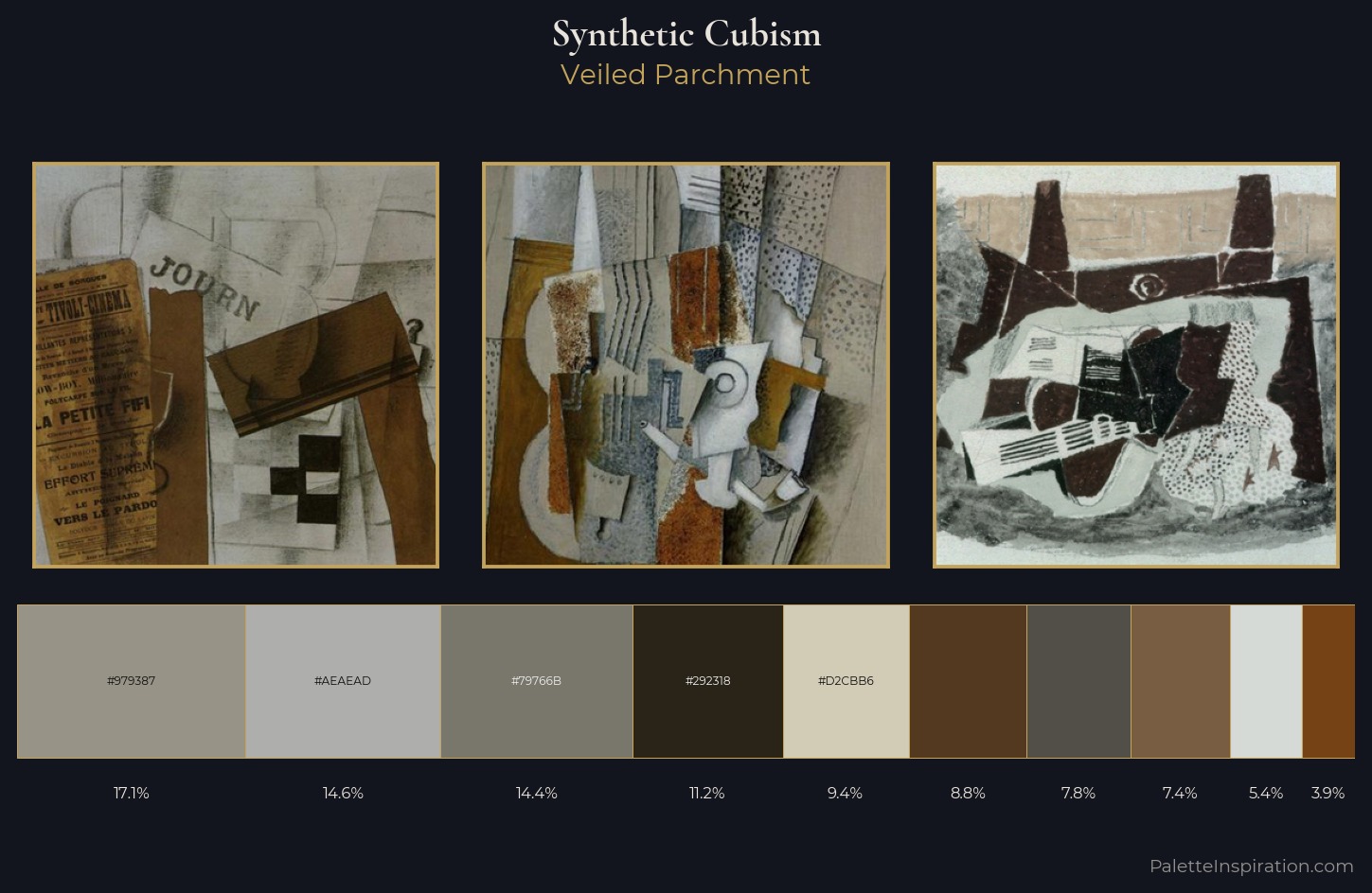 Synthetic Cubism Palette 8 — Veiled Parchment