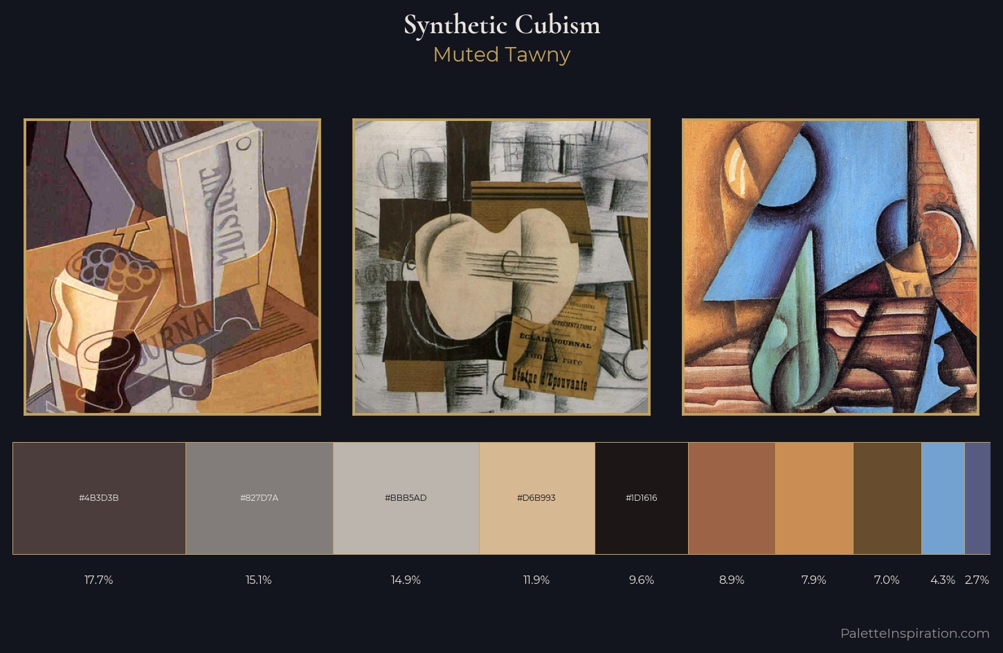 Synthetic Cubism Palette 9 — Muted Tawny