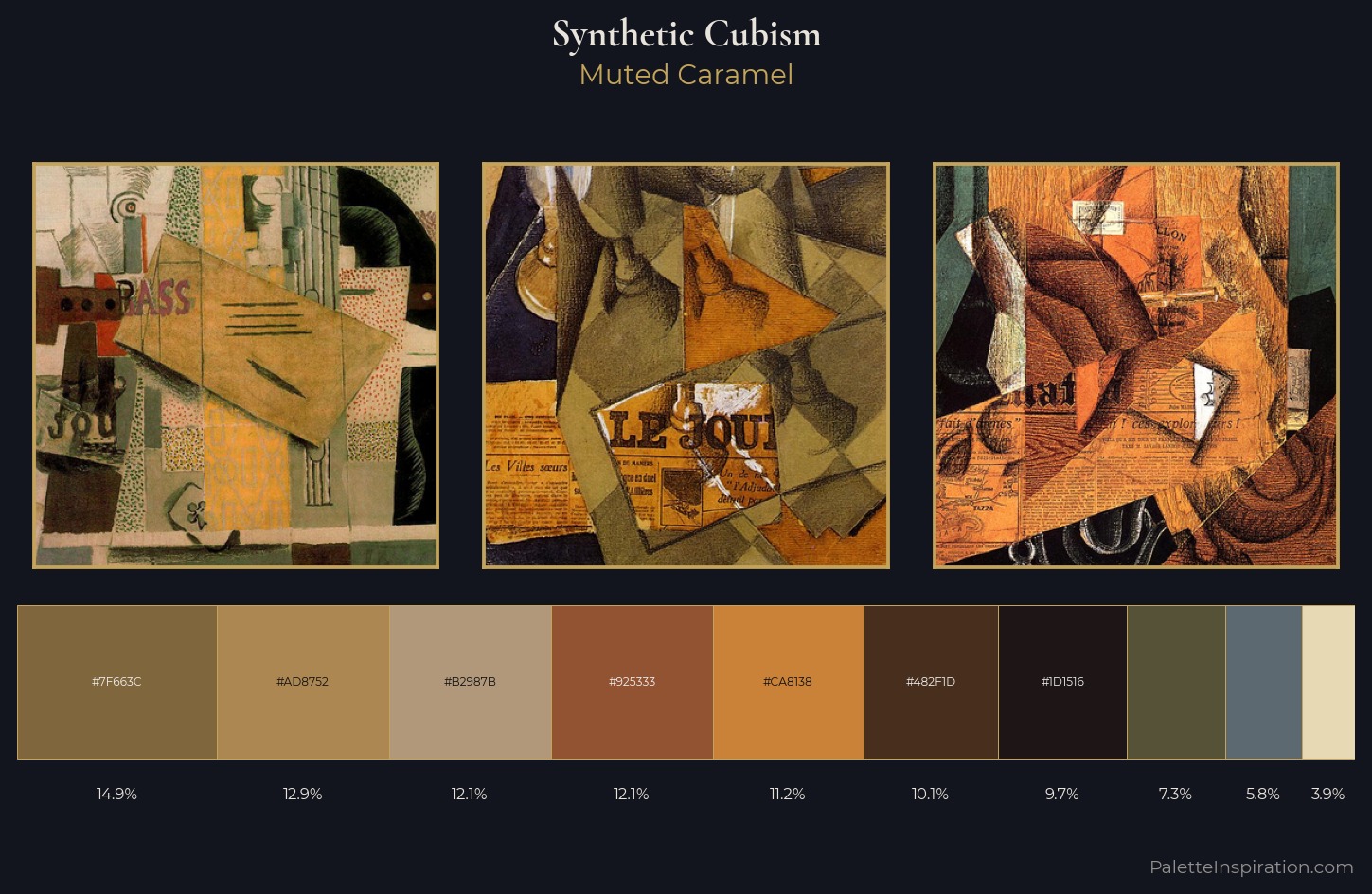 Synthetic Cubism Palette 11 — Muted Caramel