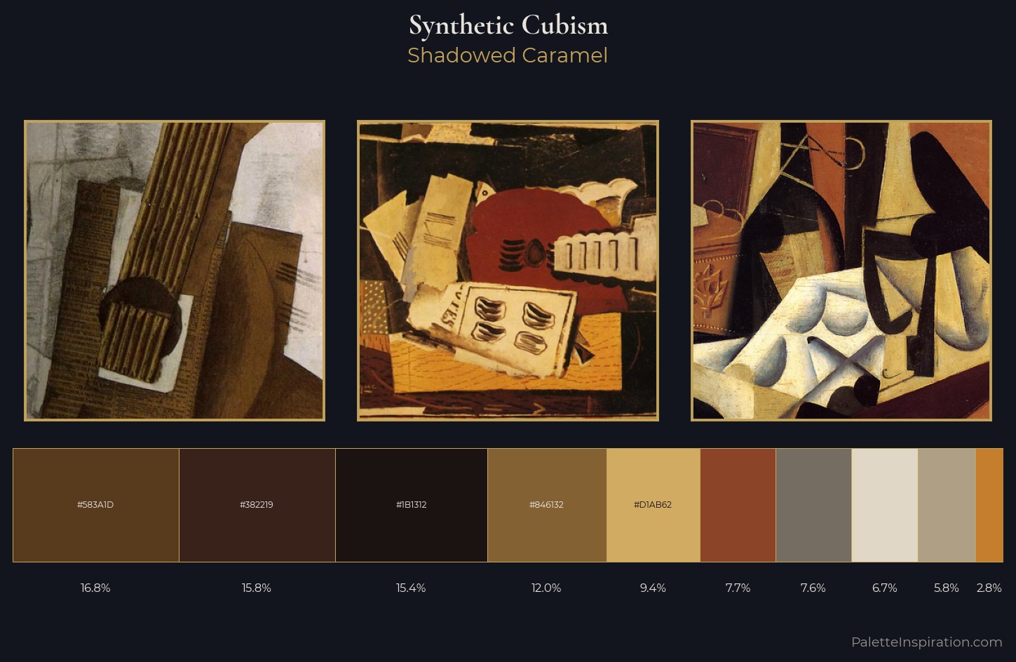Synthetic Cubism Palette 12 — Shadowed Caramel
