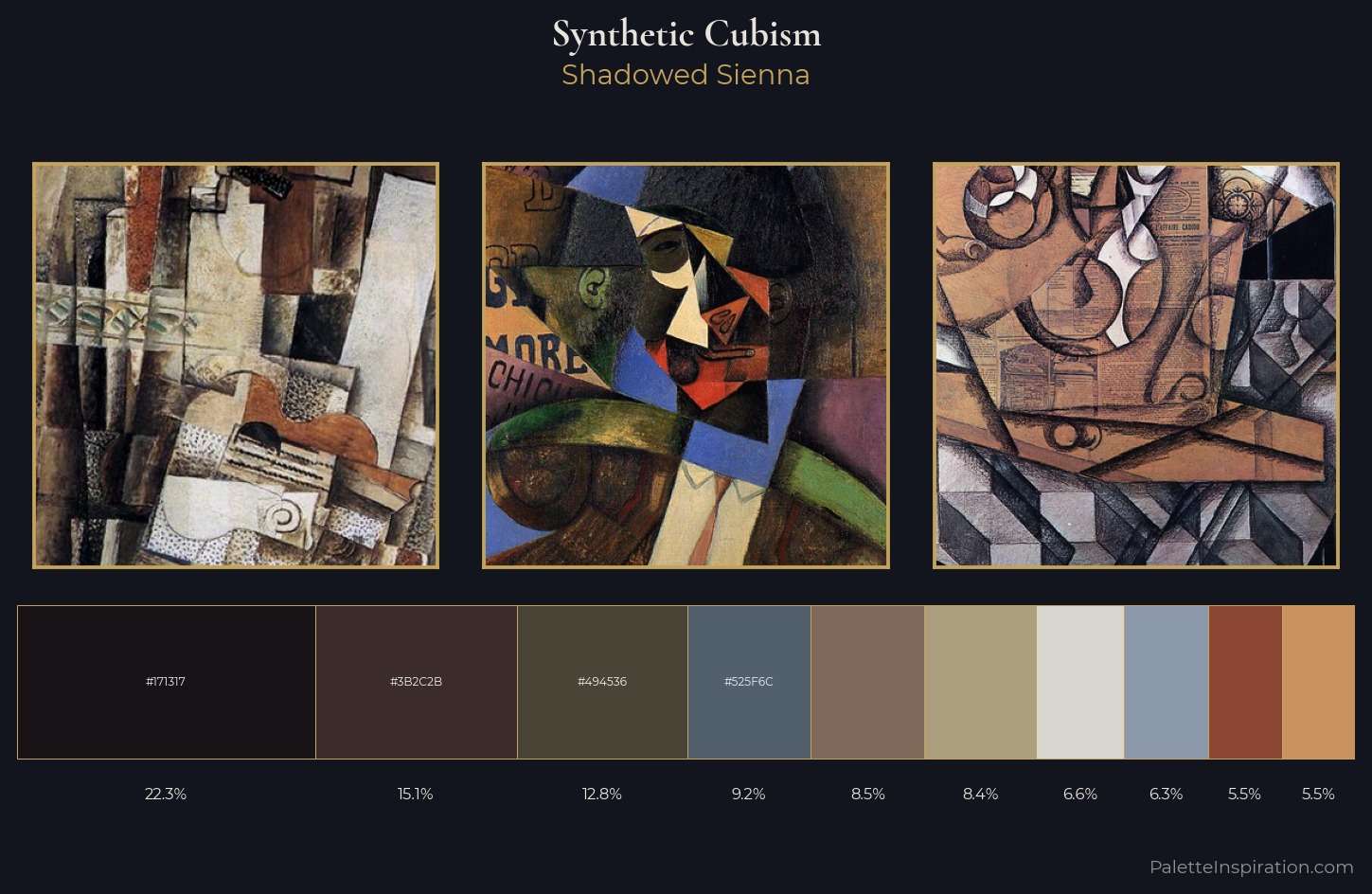 Synthetic Cubism Palette 13 — Shadowed Sienna