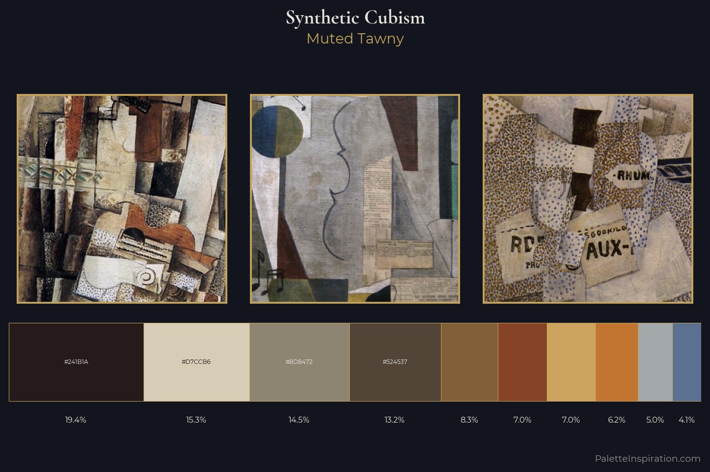 Synthetic Cubism Master Palette — Muted Tawny