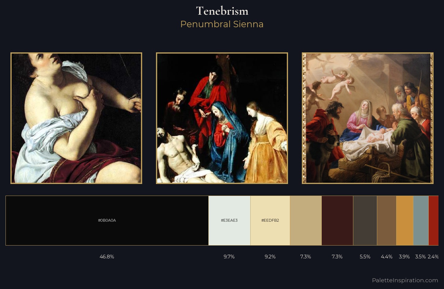 Tenebrism Palette 3 — Penumbral Sienna