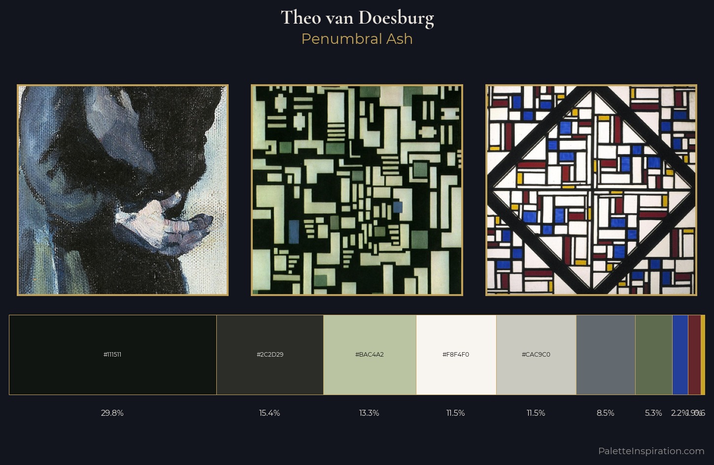 Theo van Doesburg Palette 6 — Penumbral Ash