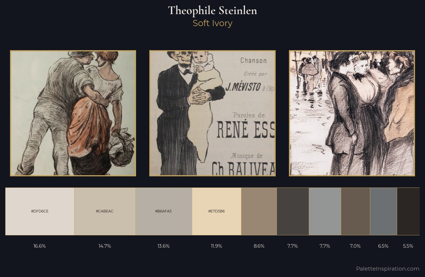 Theophile Steinlen Palette 5 — Soft Ivory