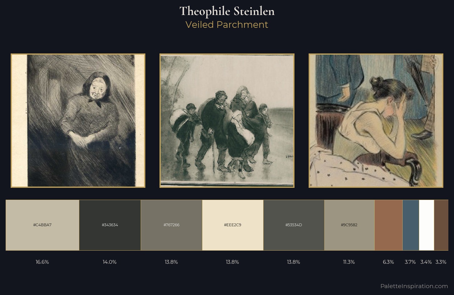 Theophile Steinlen Palette 6 — Veiled Parchment