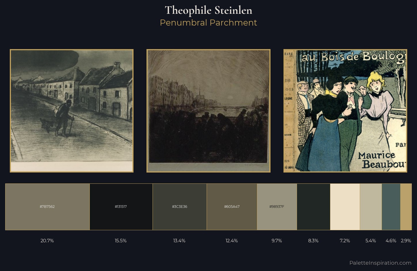 Theophile Steinlen Palette 10 — Penumbral Parchment