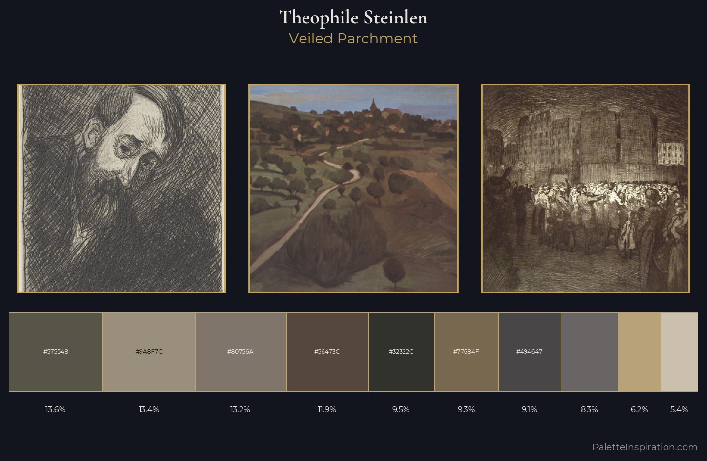Theophile Steinlen Palette 11 — Veiled Parchment