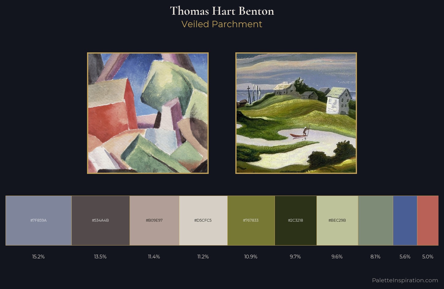 Thomas Hart Benton Palette 2 — Veiled Parchment