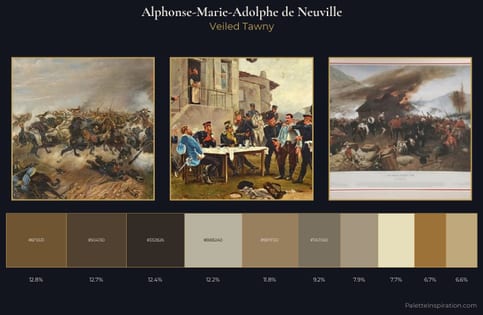 Alphonse-Marie-Adolphe de Neuville Palette 1 - Veiled Tawny